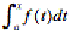 The integral from a to x of f ( t ) dt.  